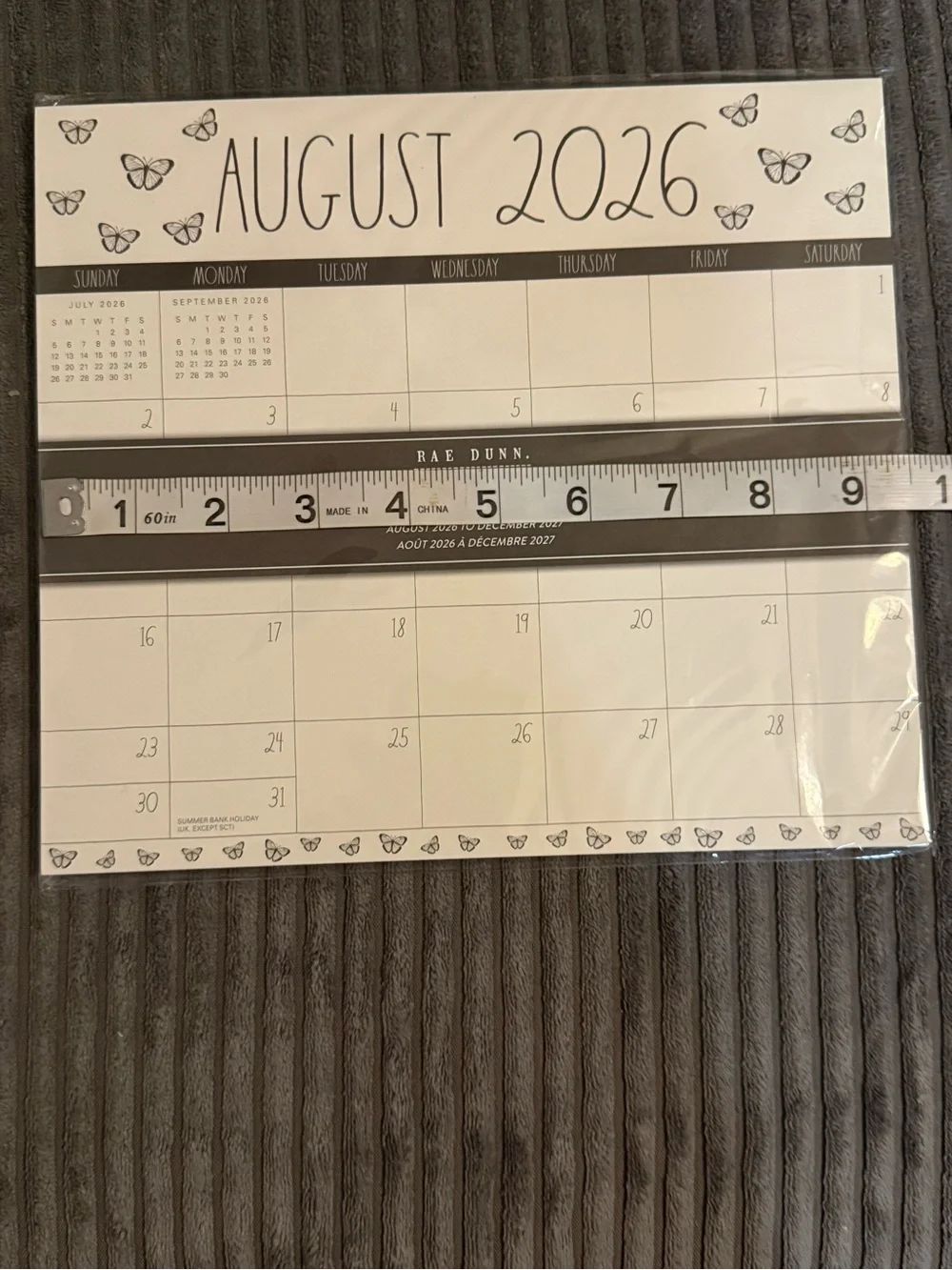 Rae Dunn White & Black 17-Month Magnetic Monthly Pad Aug 2026 - Dec 2027